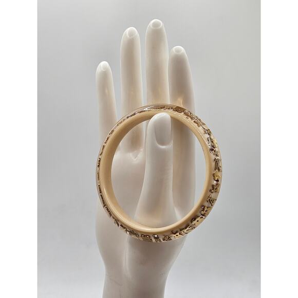 Louis Vuitton Brige Gold Resin Crystal Narrow Inclusion Bangle - Picture 8 of 14